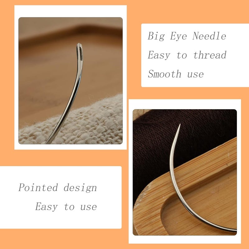 ZMAAGG 50 PCS Curved Needles, Leather and Weaving Needles for Carpet Leather Canvas Repairing, Blocking Knitting, Modelling and Crafts - Image 3